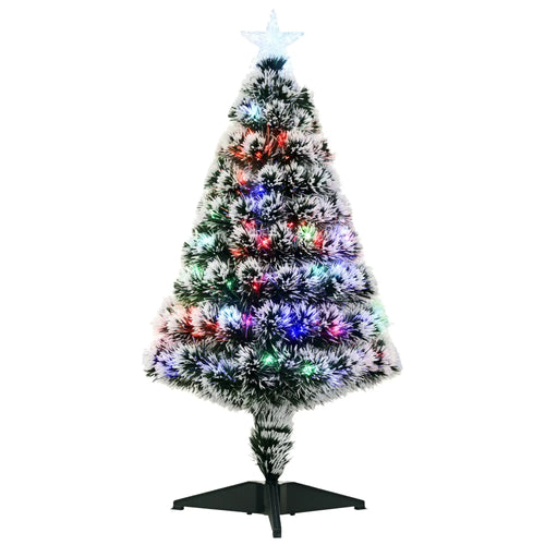 3ft Pre-Lit LED Fiber Optic Christmas Tree, With Stand