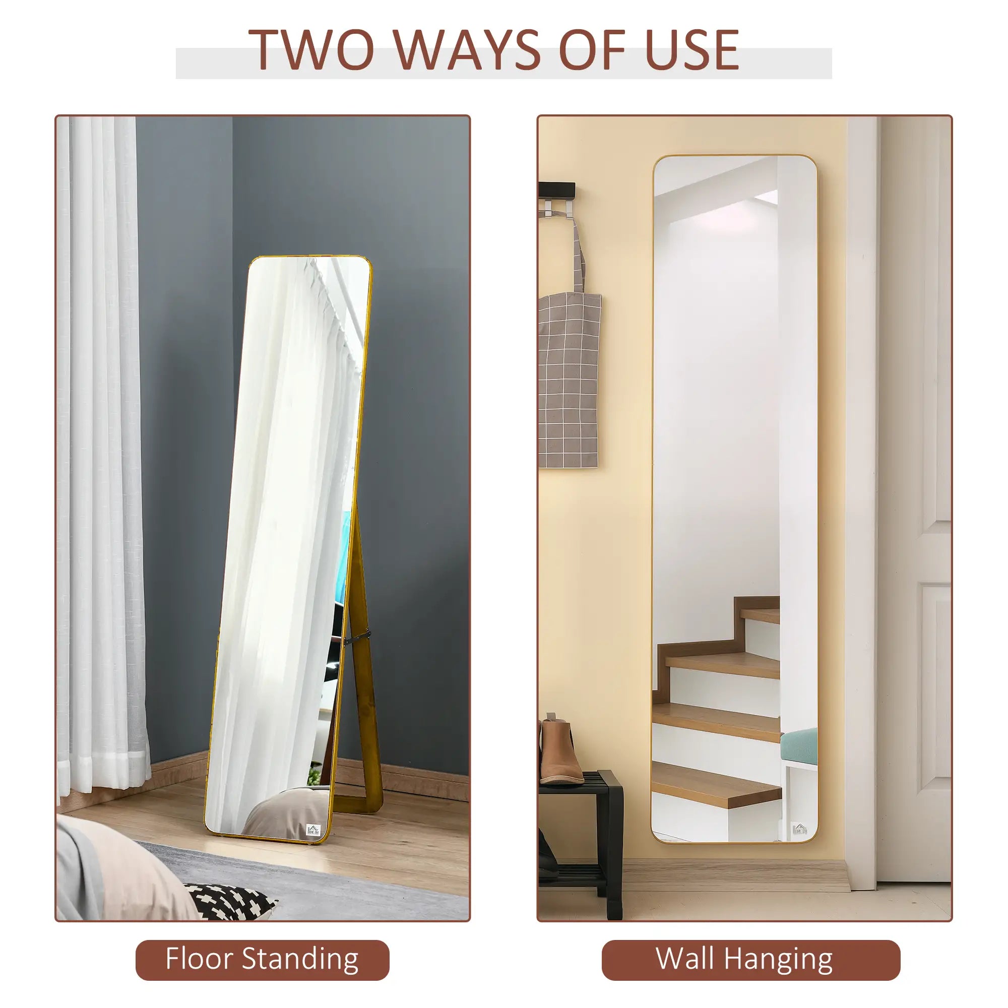 Full Length Mirror, Free Standing, Wood Frame, 15