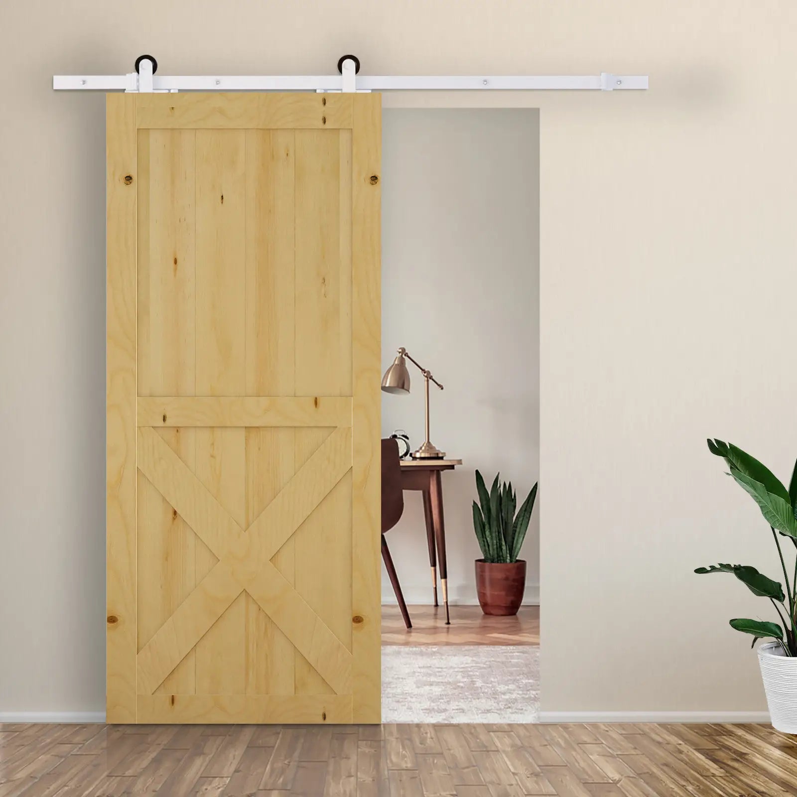 6FT Sliding Barn Door Track Kit, Heavy Duty, Fits 36