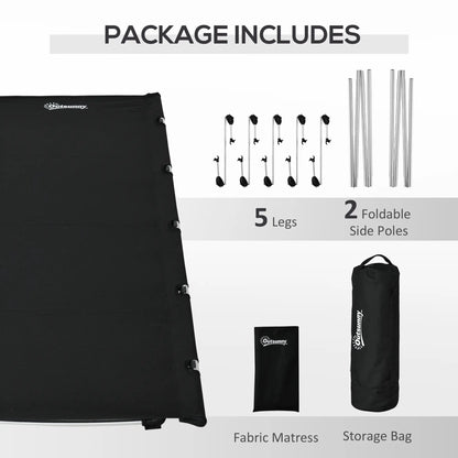 Lightweight Camping Cot, Aluminium Portable Folding Bed w/ Strong Support 331 lbs and Carry Bag for Camping, Black Camping Cots at Gallery Canada