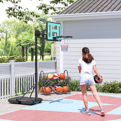 Outdoor Basketball Hoop, Shatterproof Backboard, 57.5"-92.9", Black Basketball at Gallery Canada