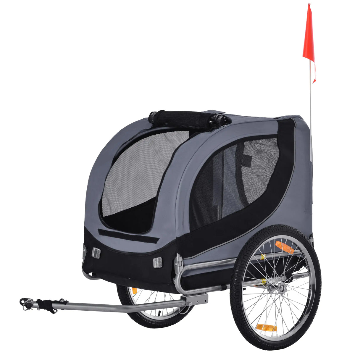 Dog Bike Trailer, Foldable, For Small Medium Dogs, Grey