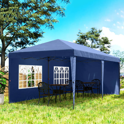 10' x 20' Outdoor Pop Up Canopy Tent, Instant Shelter With Carrying Bag, Blue Pop Up Canopies at Gallery Canada