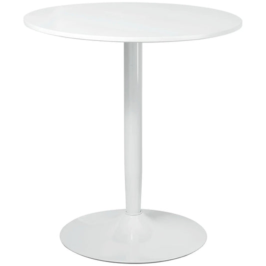 Modern Kitchen Table for 2, Round Dining Table, Steel Base, White Bar Tables & Dining Tables White at Gallery Canada