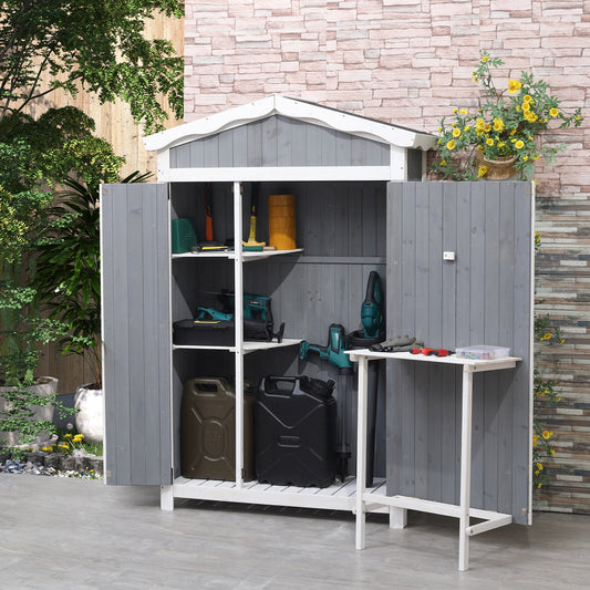 52'' x 20'' Wooden Garden Storage Shed with Foldable Workstation, Flower Stand and Asphalt Roof Multifunction, Sheds &; Outdoor Storage Tool Organizer - Gallery Canada