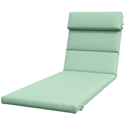 Patio Chaise Lounge Chair Cushion, With Headrest And Ties, Green Patio Chair Cushions Green at Gallery Canada