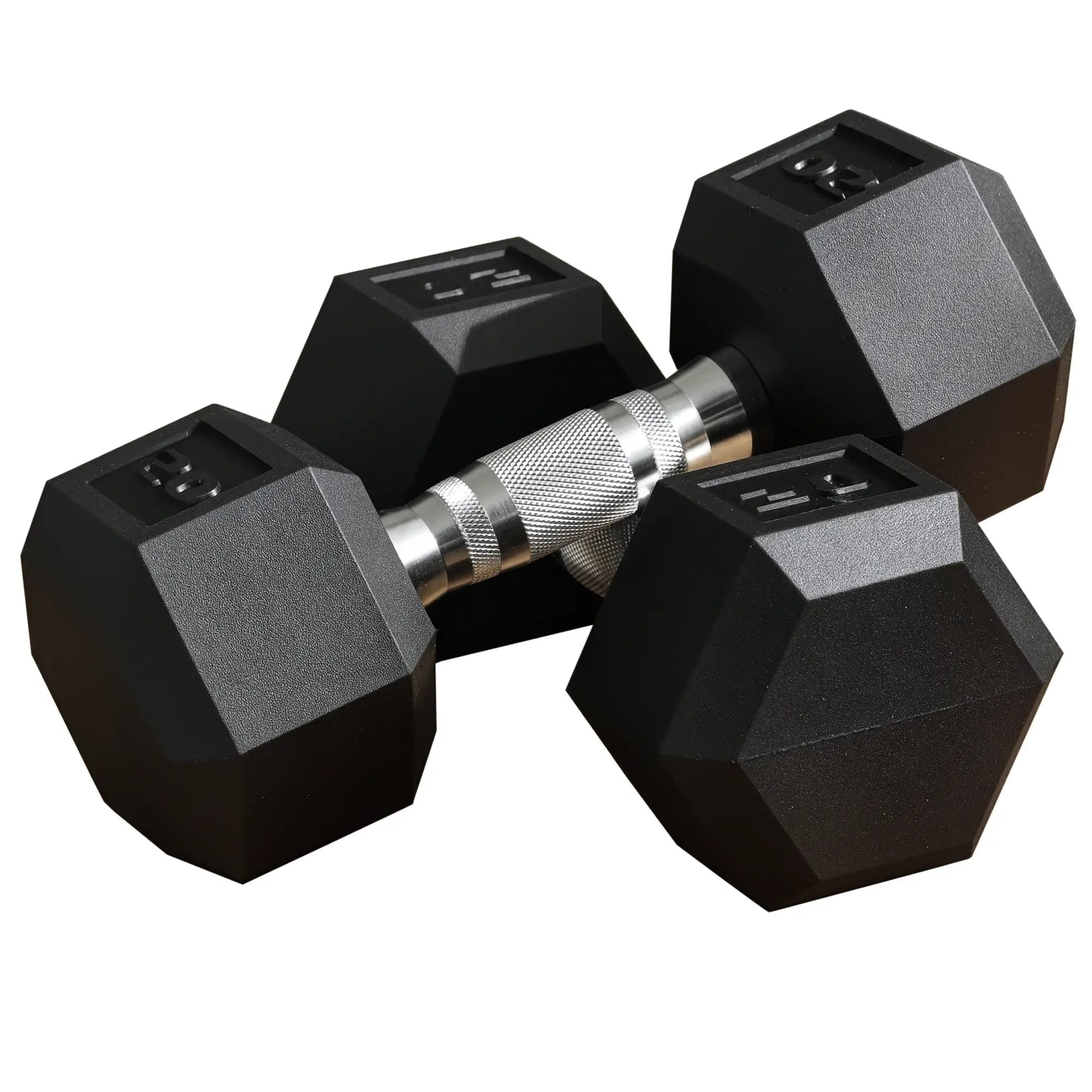 Rubber Dumbbells Weight Set, 40lbs Total, 20lbs Each, Black Dumbbells & Barbells Black at Gallery Canada