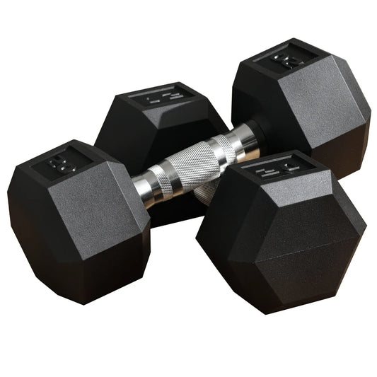 Rubber Dumbbells Weight Set, 40lbs Total, 20lbs Each, Black Dumbbells & Barbells Black at Gallery Canada
