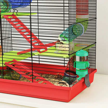 18.5" Hamster Cage, 5 Tiers, With Tunnel Tube System, Red Hamster Cages at Gallery Canada