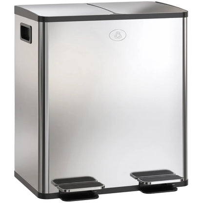 Dual Garbage Bin, Soft Close Trash Can, 2 x 20 Liter, Silver Household Supplies at Gallery Canada