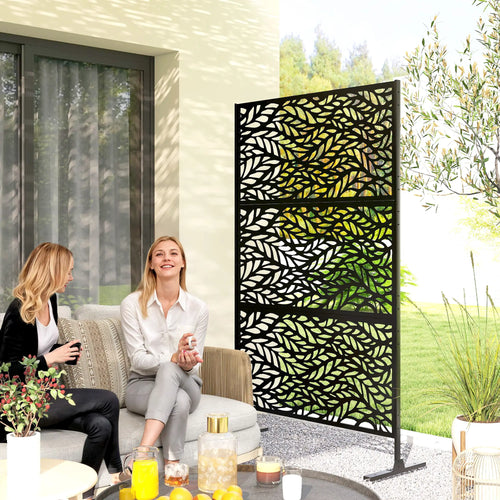 Metal Outdoor Privacy Screen, Freestanding, 78