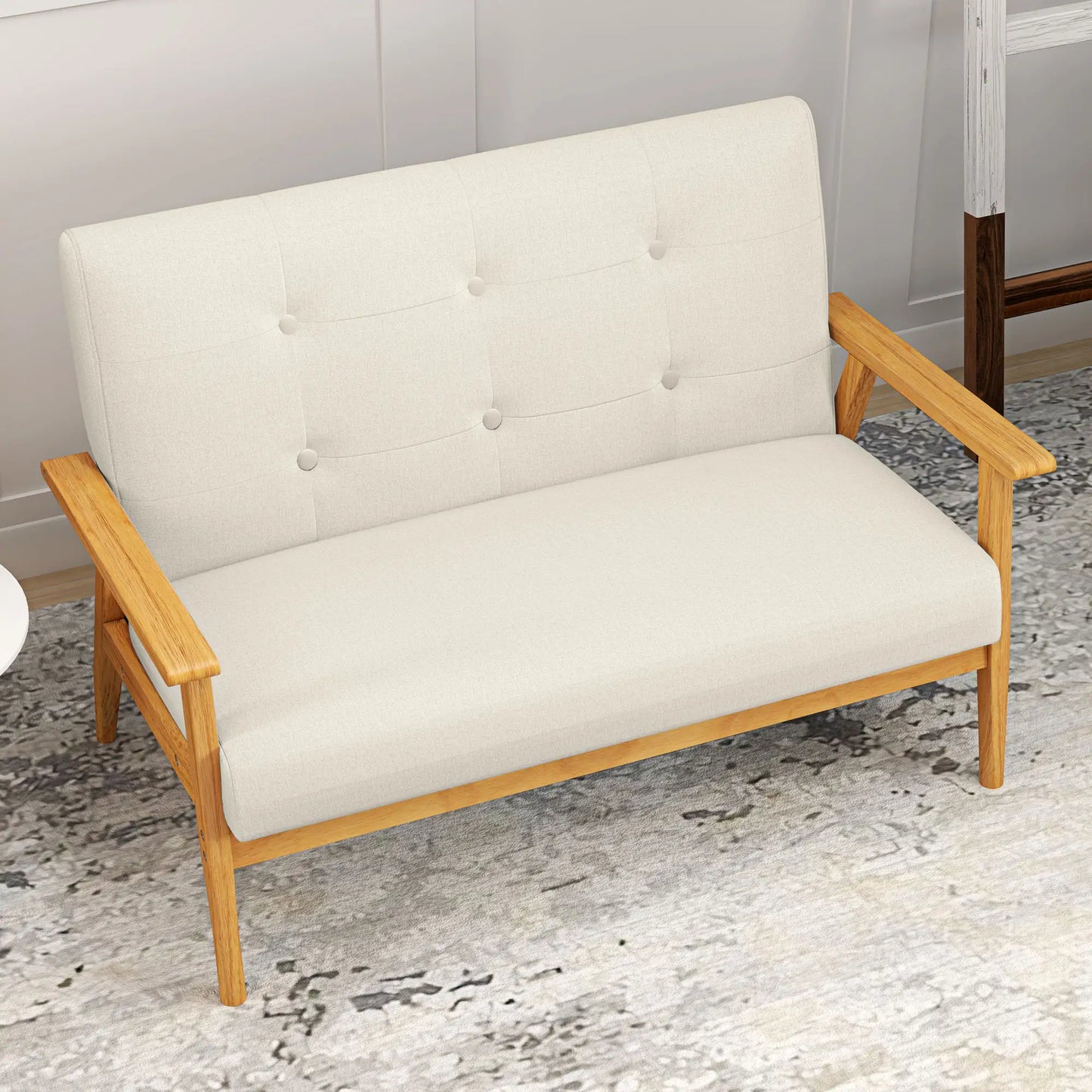 45" 2 Seat Sofa, Upholstered Two Seater Couch, Beige 2-Seater Sofas at Gallery Canada
