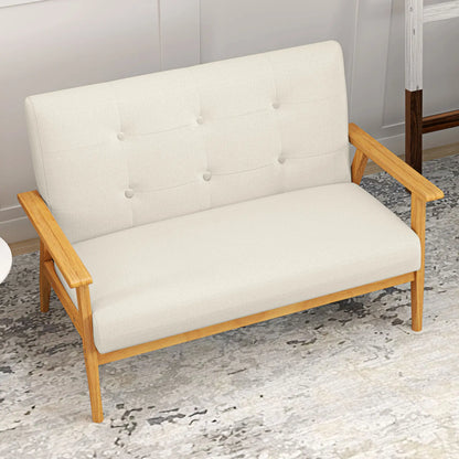 45" 2 Seat Sofa, Upholstered Two Seater Couch, Beige 2-Seater Sofas at Gallery Canada