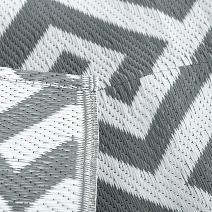 Reversible Outdoor RV Rug, Patio Floor Mat, 5' x 8', Grey & White Garden Decor at Gallery Canada