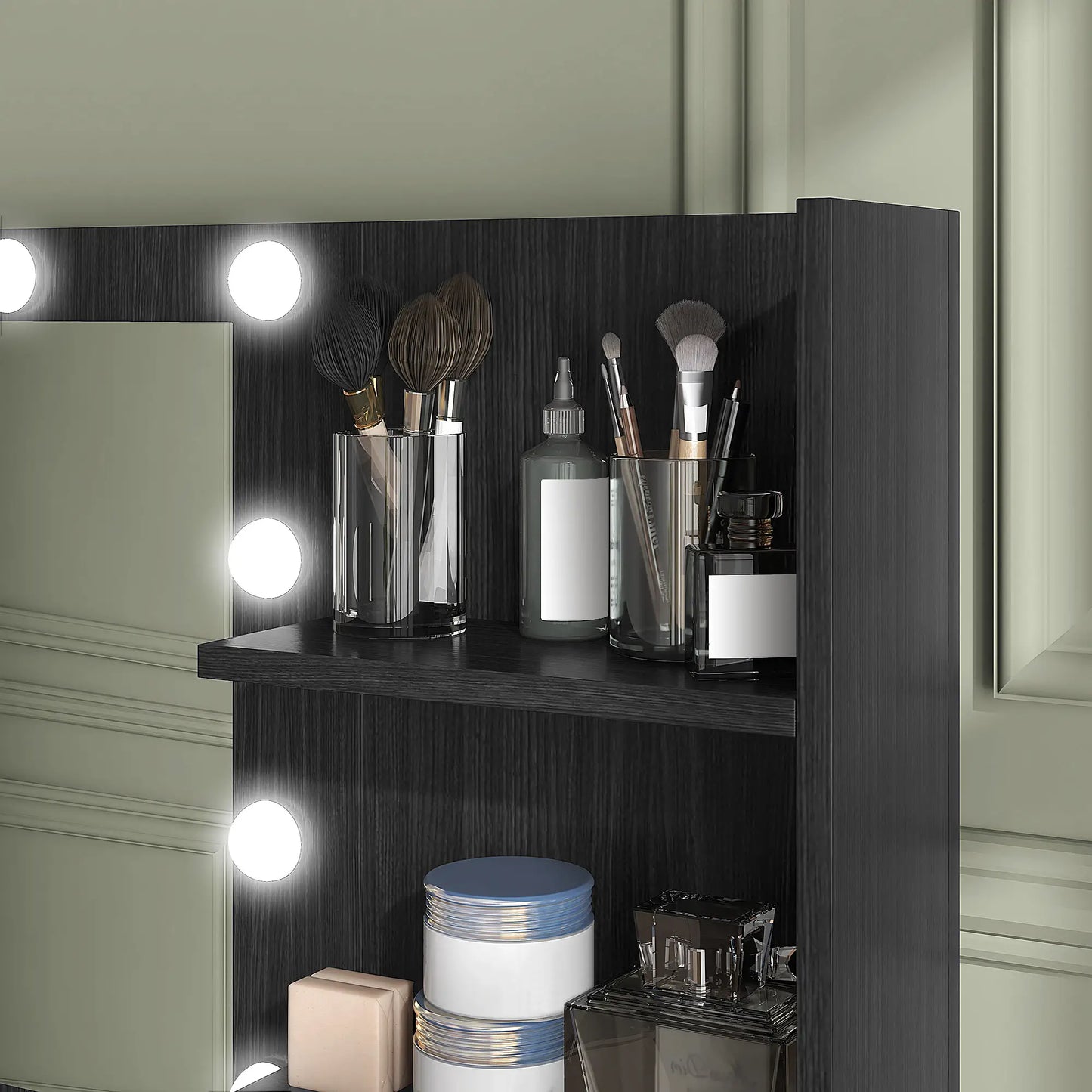 LED Vanity Table With Mirror, 3 Drawers, Black Dressing & Vanity Tables at Gallery Canada