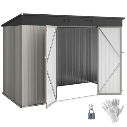 9' x 4' Galvanized Steel Garden Shed, Lockable Doors, 2 Air Vents Sheds at Gallery Canada