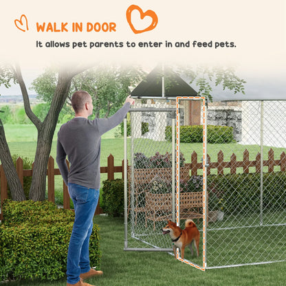 19.7' x 7.5' x 7.5' Outdoor Dog Kennel, Waterproof UV Resistant Cover, Silver Houses, Kennels & Pens at Gallery Canada