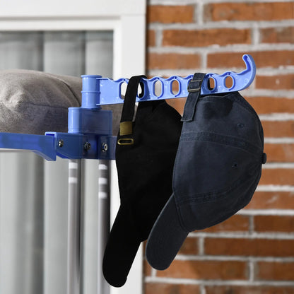 Foldable 4-Tier Steel Clothes Drying Rack, 2 Side Wings, 4 Castors, Indoor Outdoor, Blue Bath Accessories at Gallery Canada