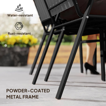 Stackable Outdoor Dining Chairs, Set of 4, Patio, Balcony, Black Patio Chairs at Gallery Canada