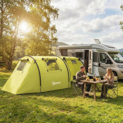 3-4 Person Camping Tent with 2 Rooms, 3000mm Waterproof Portable Family Tent with Carry Bag, Yellow Camping Tents at Gallery Canada