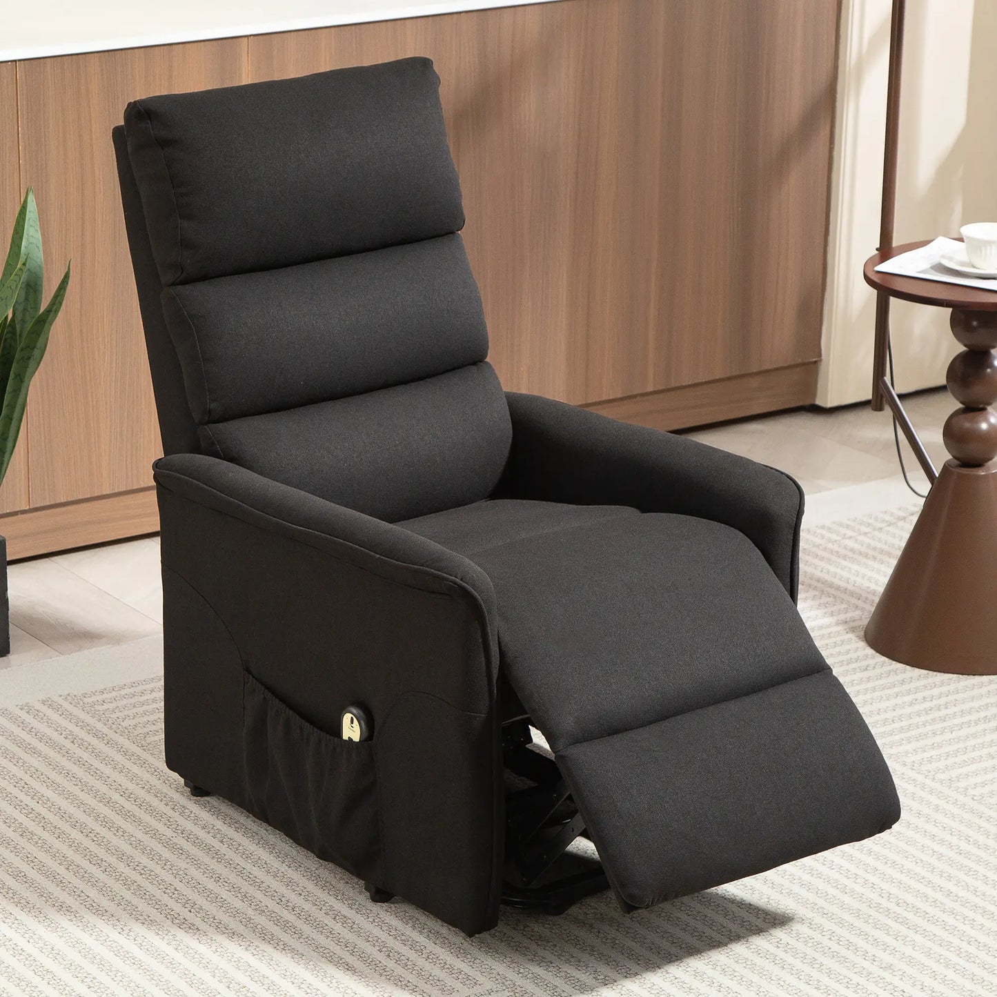 Power Lift Chair Recliner, Remote Control, Side Pockets, Black Sofas & Reclining Chairs at Gallery Canada