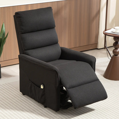 Power Lift Chair Recliner, Remote Control, Side Pockets, Black Sofas & Reclining Chairs at Gallery Canada