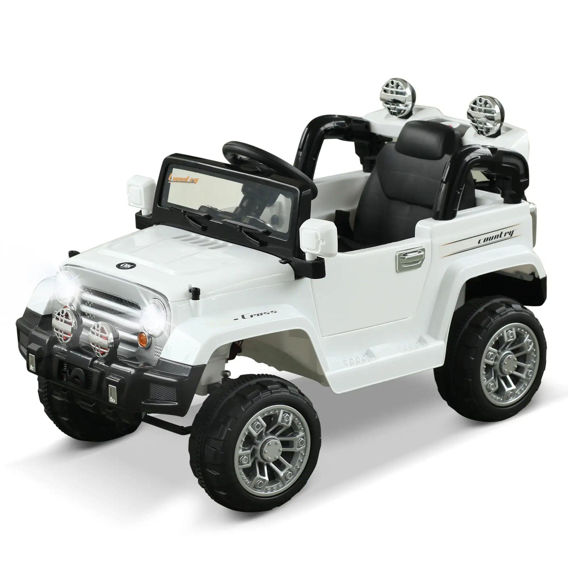 12V Kids Electric Ride On Car, Remote Control, White Electric Toy Cars at Gallery Canada