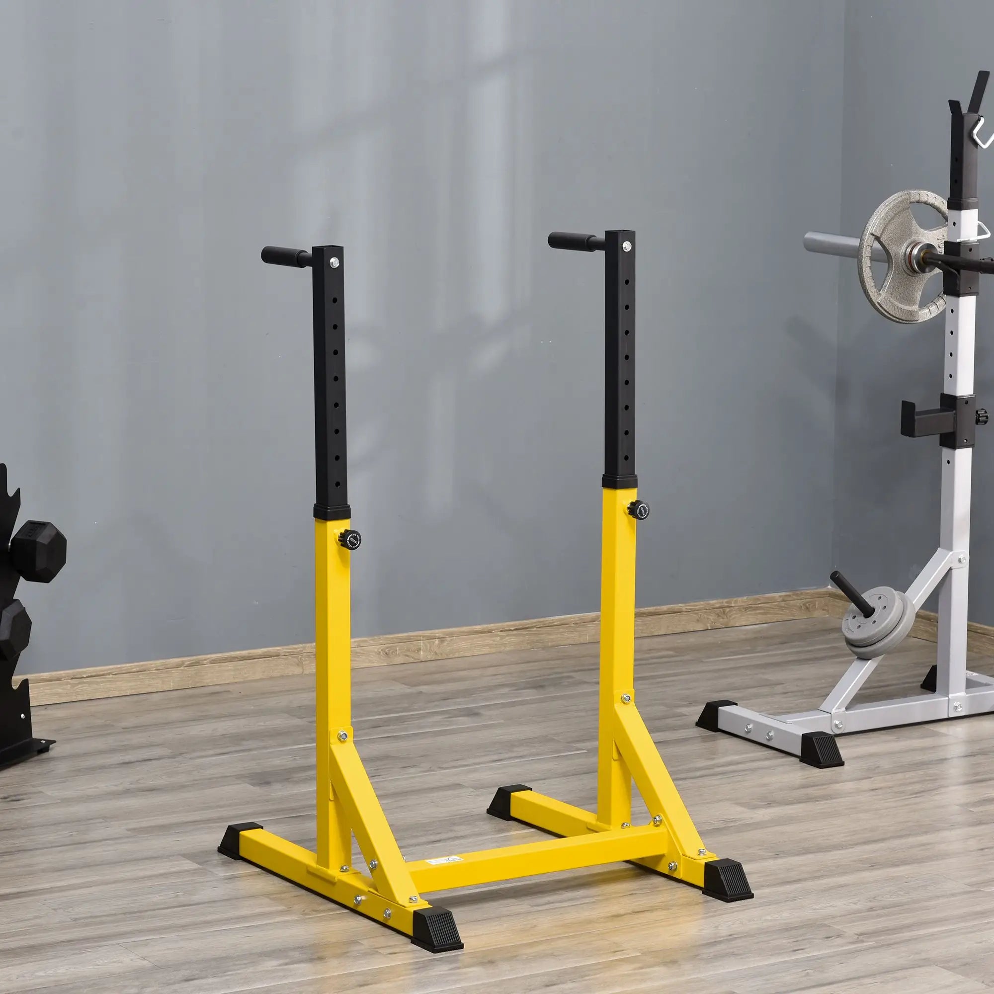 Dip Station, Parallel Bar, 10 Adjustable Height, Home Gym, Yellow Power Towers at Gallery Canada