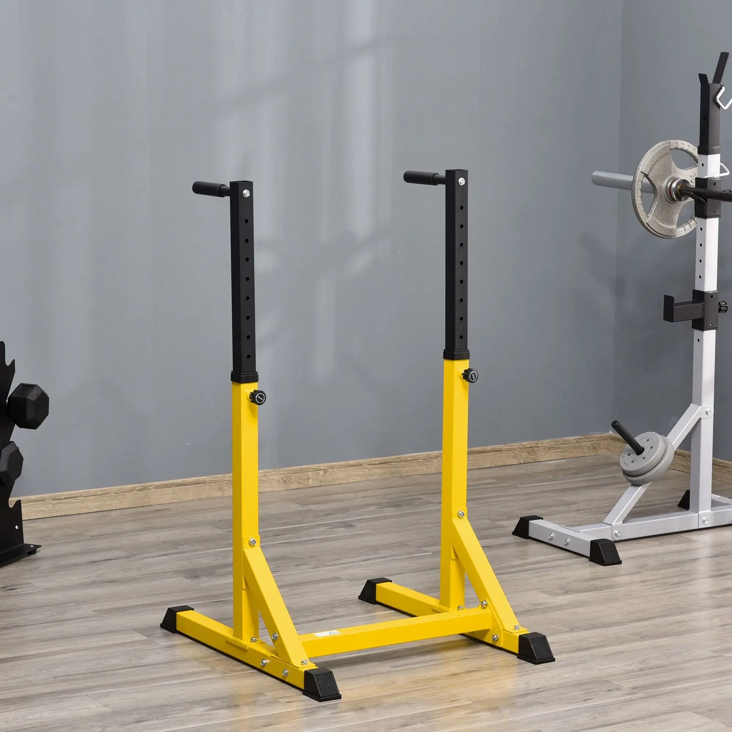 Dip Station, Parallel Bar, 10 Adjustable Height, Home Gym, Yellow Power Towers at Gallery Canada