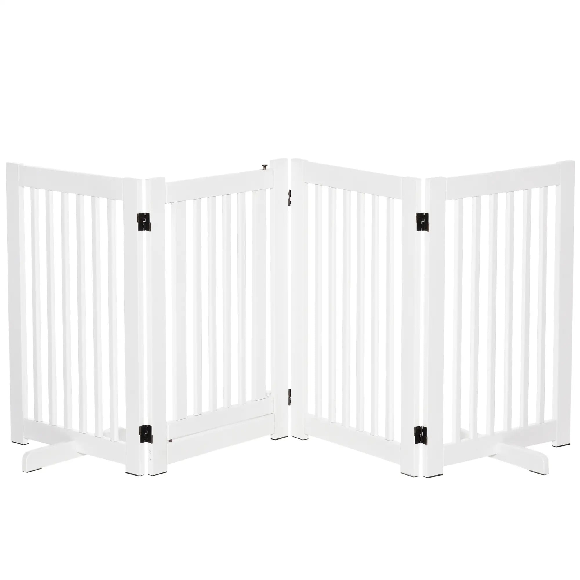 Wooden Pet Gate, Foldable Dog Barrier, Z Shape 4 Panel Houses, Kennels & Pens at Gallery Canada