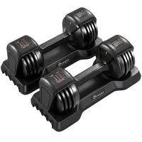 Ensemble de 2 haltères réglables, 5-25 lbs, cadran rapide 5-en-1, prise antidérapante