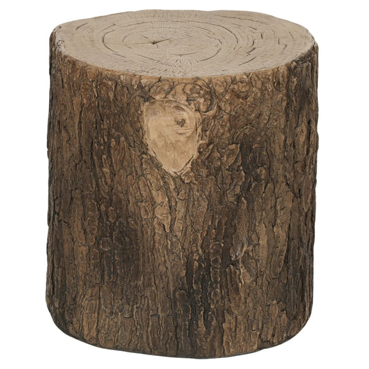 Tree Stump Garden Stool, 15" Outdoor Side Table, Brown Side Tables Brown at Gallery Canada
