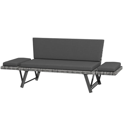 Convertible Wicker Patio Chaise Lounge, Grey Patio Furniture Sets Light Grey at Gallery Canada