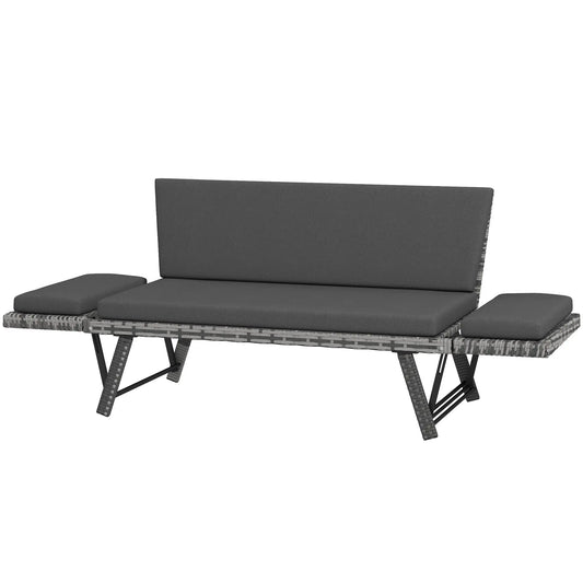 Convertible Wicker Patio Chaise Lounge, Grey Patio Furniture Sets Light Grey at Gallery Canada