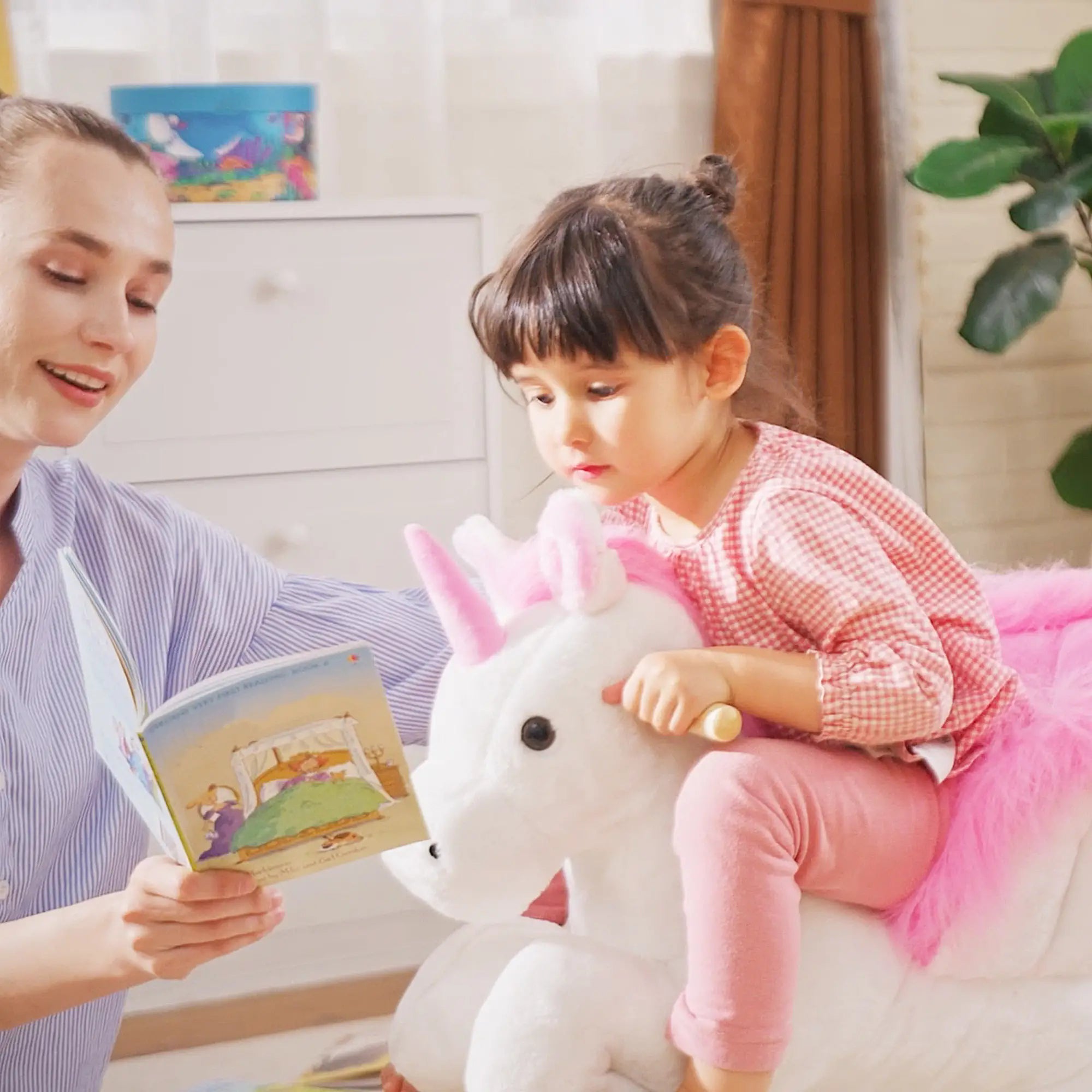 Kids Rocking Horse, Plush Unicorn Ride-On Toy, Pink Rocking Horses at Gallery Canada