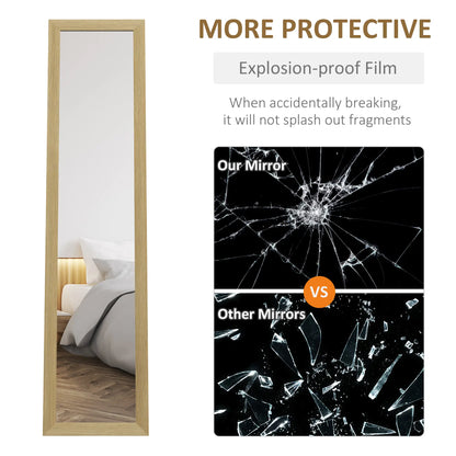 15" x 62" Full Length Mirror, Free Standing, Bedroom Living Room, Oak Full Length Mirrors at Gallery Canada