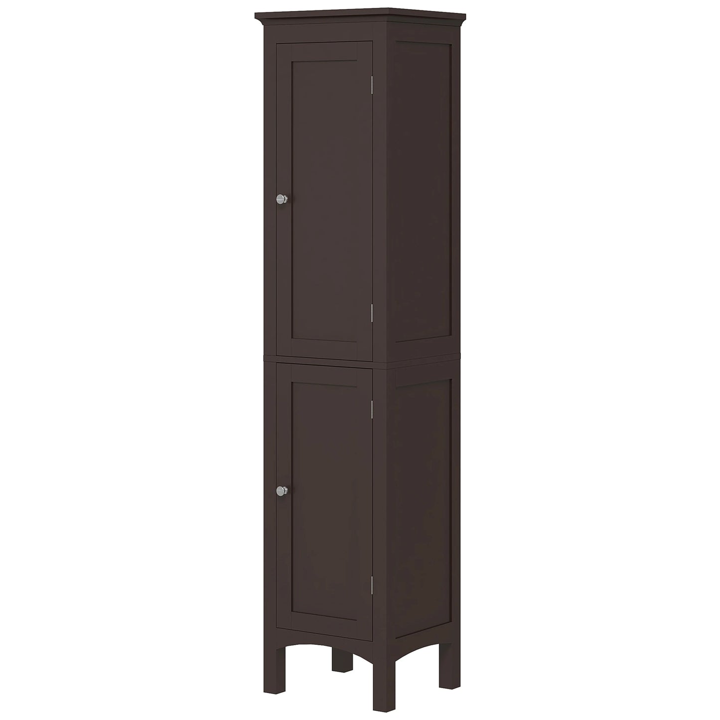 Tall Bathroom Cabinet, Freestanding Storage, Adjustable Shelves, 15" x 13" x 63", Dark Brown Bathroom Cabinets Dark Brown at Gallery Canada
