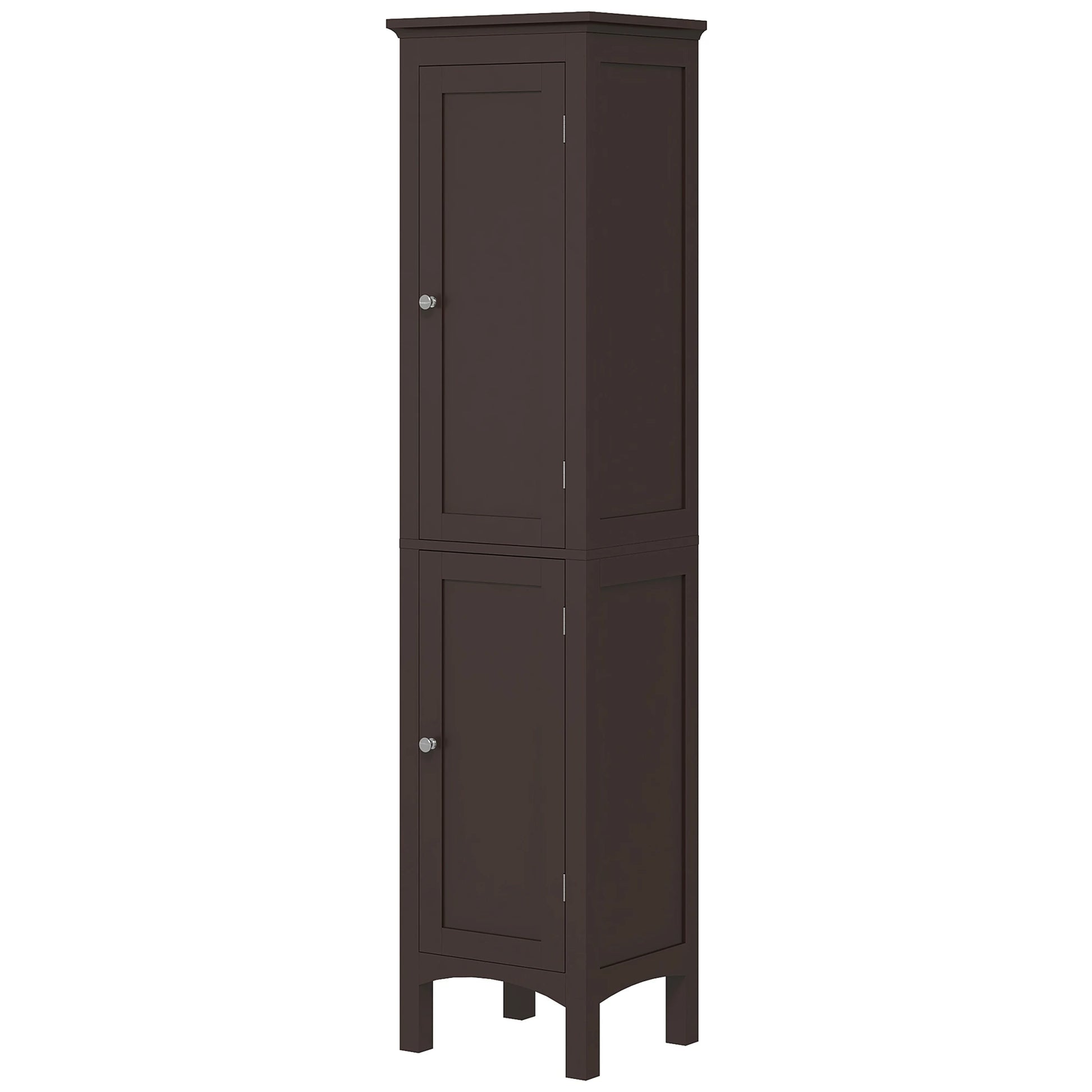 Tall Bathroom Cabinet, Freestanding Storage, Adjustable Shelves, 15" x 13" x 63", Dark Brown Bathroom Cabinets Dark Brown at Gallery Canada