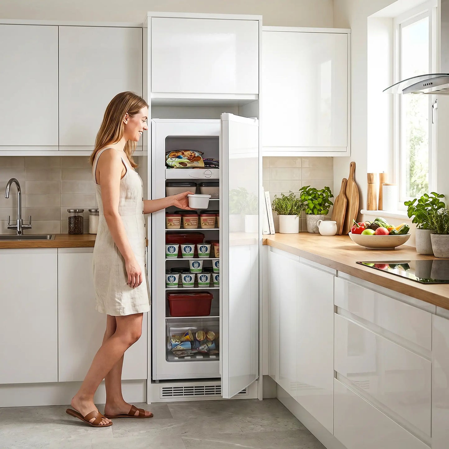 7.0 Cu.Ft Upright Freezer with 6 Adjustable Shelves, White Small Kitchen Appliances at Gallery Canada