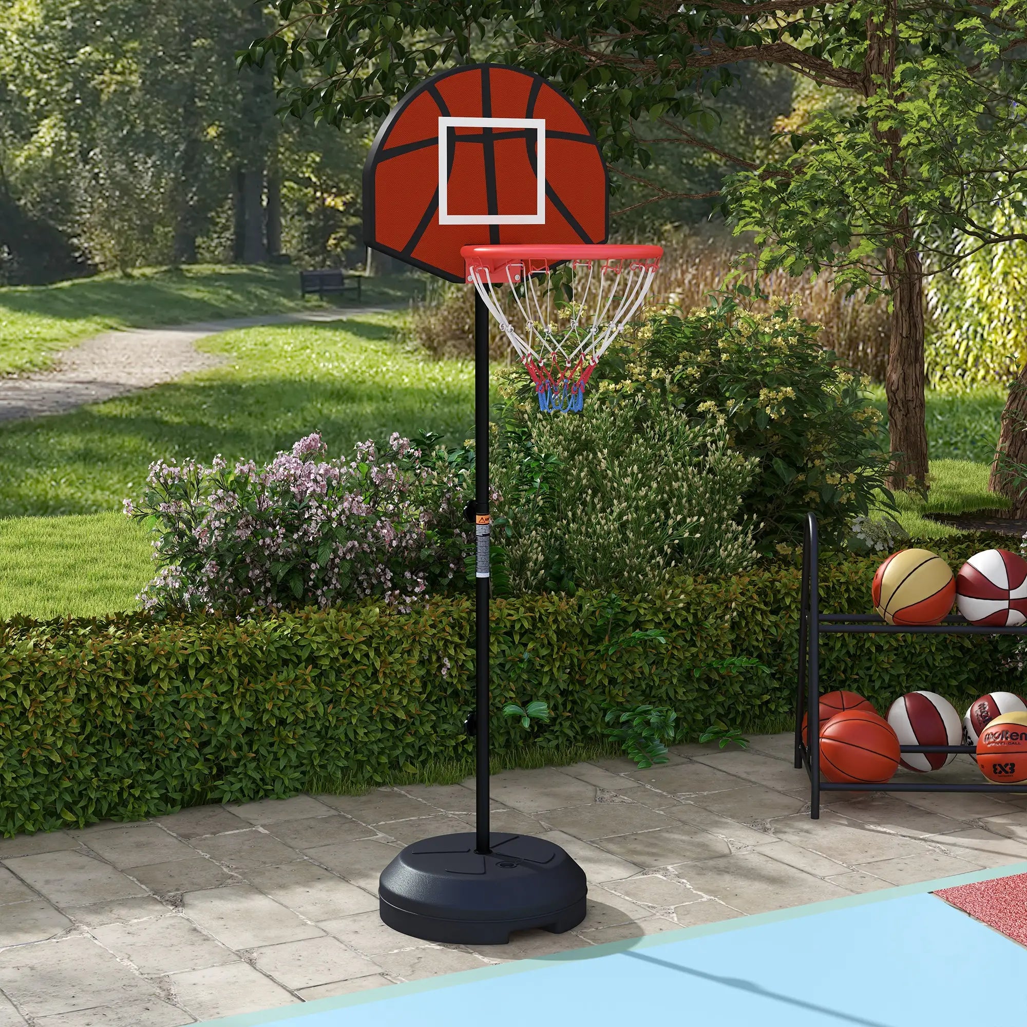 3-5ft Basketball Hoop with Magnetic Dartboard, 15