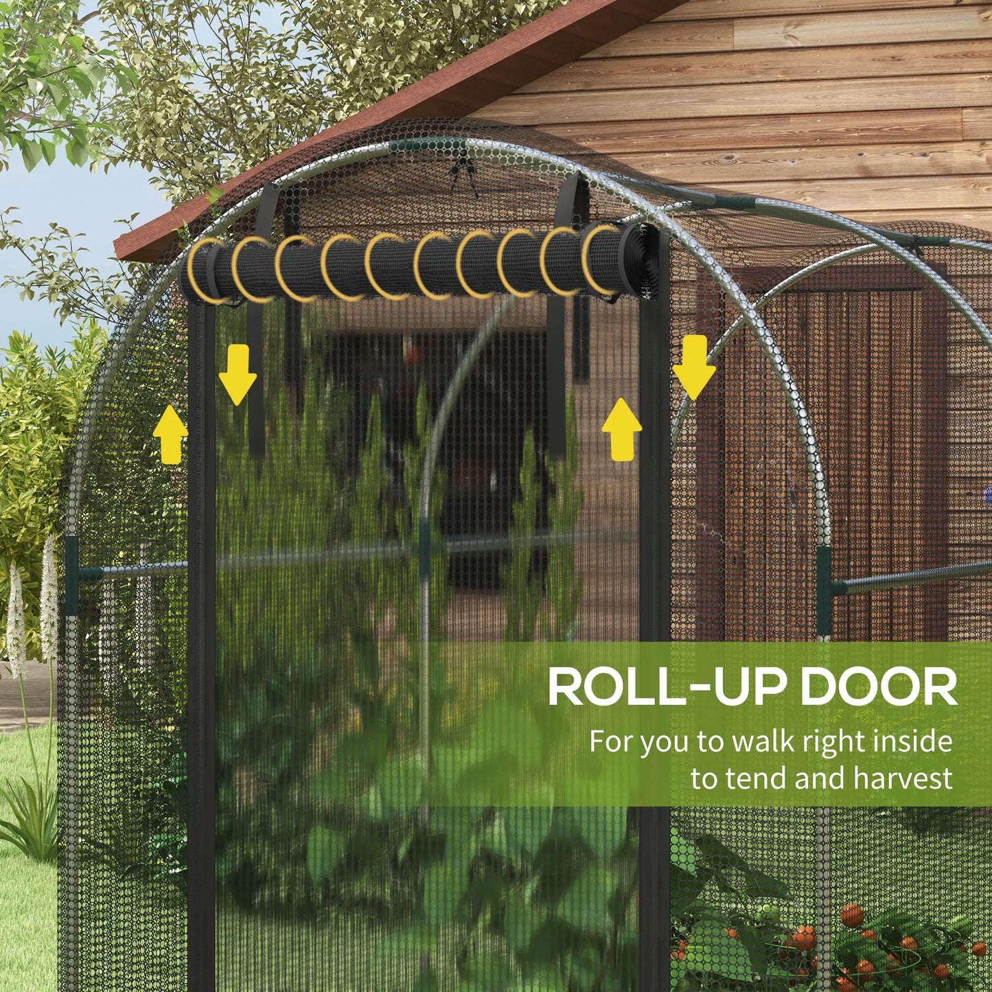 Galvanized Steel Crop Cage, Plant Protection Tent, 4' x 8', Black Walk In Greenhouses at Gallery Canada