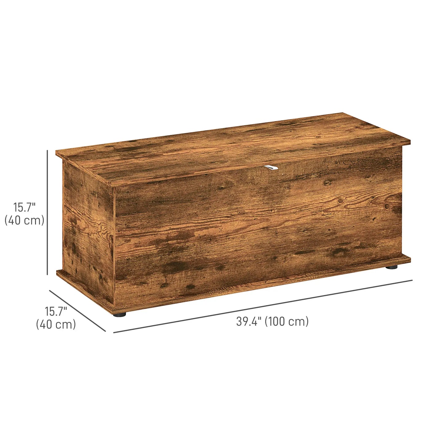 39.5" Storage Chest, Flip-Top Lid, Entryway Bench, Rustic Brown, Brown Storage Ottomans & Benches at Gallery Canada