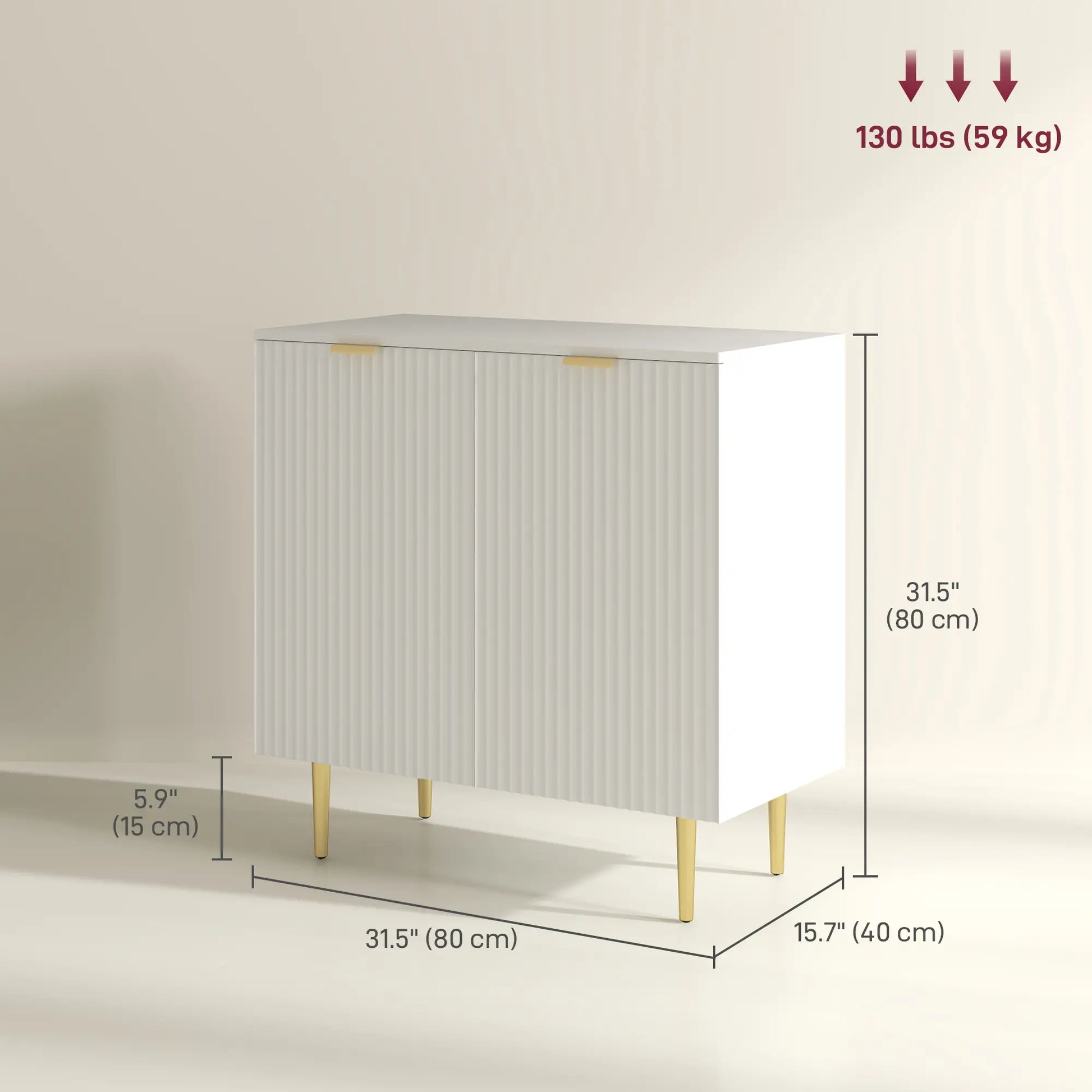 Modern Kitchen Storage Cabinet, Adjustable Shelves, Metal Legs, White Bar Cabinets at Gallery Canada