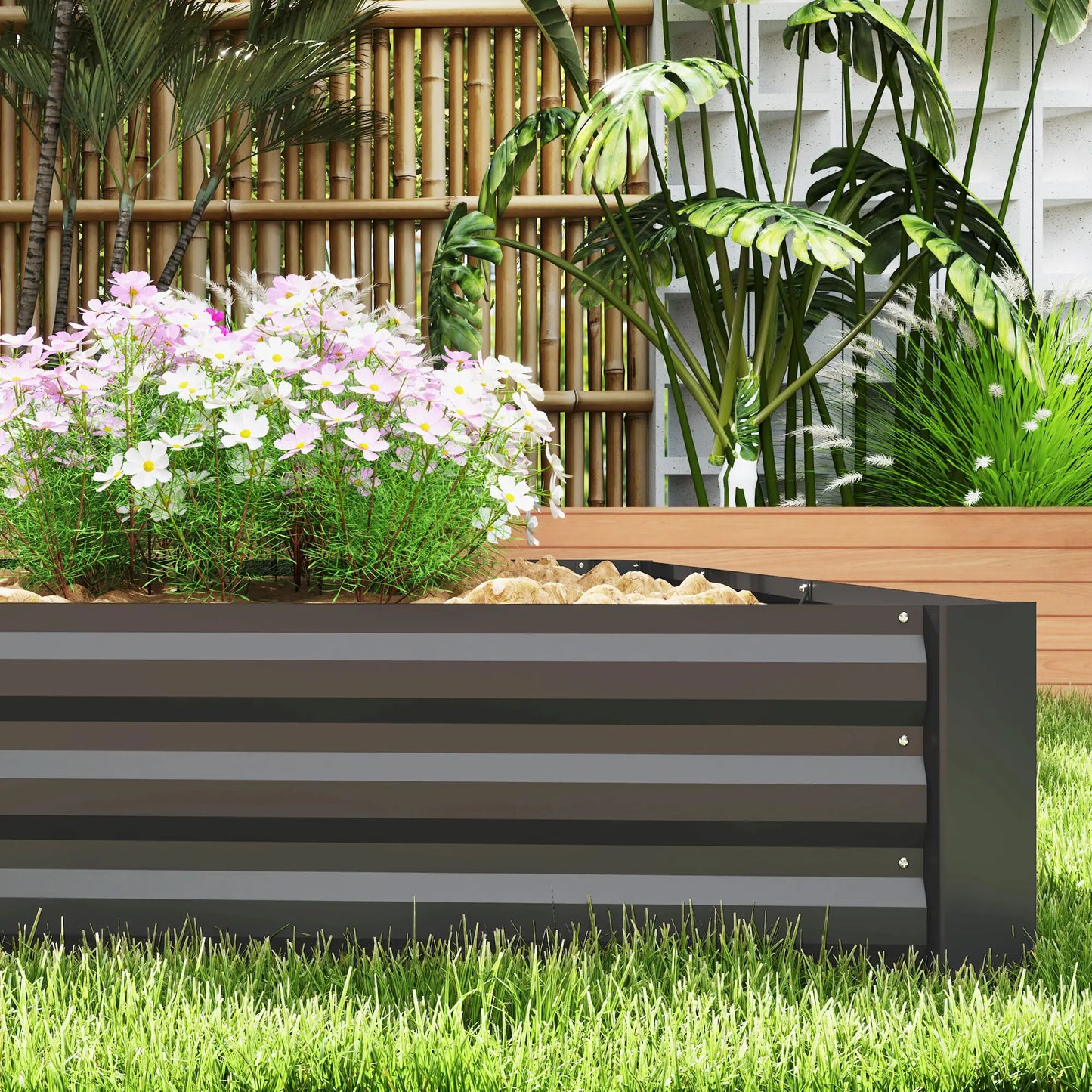 Galvanized Raised Bed, 8' x 4' x 1', Metal Planter Box for Garden Raised Garden Beds at Gallery Canada