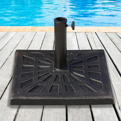 18.5" Square Patio Umbrella Base, Outdoor Resin Stand, Bronze Umbrella Bases at Gallery Canada