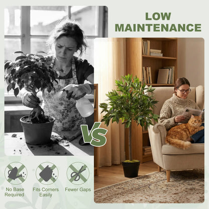 3FT Artificial Laurel Tree Set Of 2, Potted Fake Plant, Green Artificial Trees at Gallery Canada
