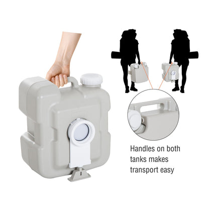 Outdoor Portable Travel Toilet Detachable Flushable Tank Easy to Use 3 Way Pistol for Camping Hiking Boating Roadtripping 5.3 Gallon (20L) at Gallery Canada