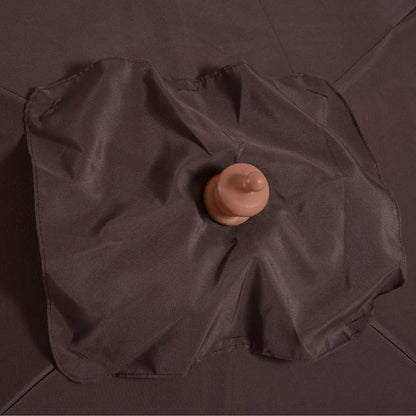 6.6x5ft Square Market Parasol, Wooden Patio Umbrella, Tilt Mechanism, 6 Bamboo Ribs Sun Umbrellas at Gallery Canada