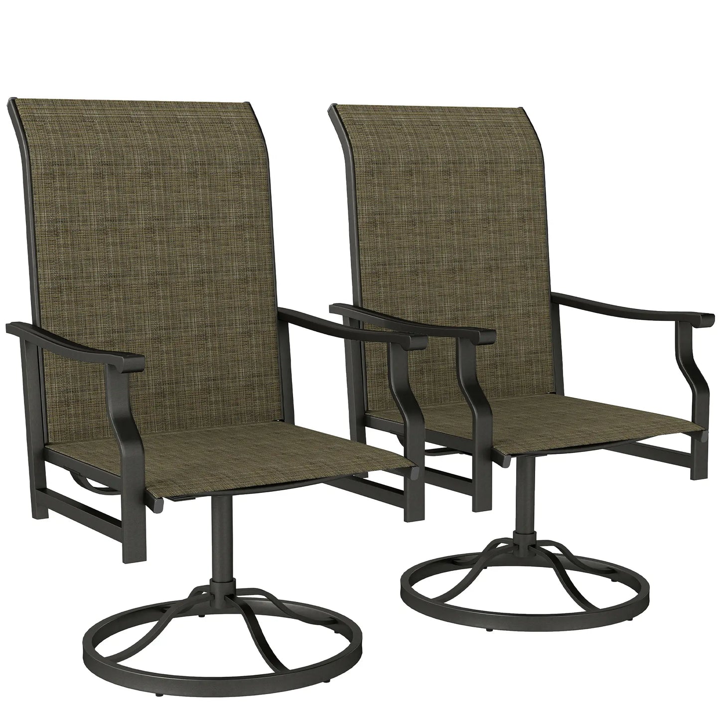 Swivel Rocker Outdoor Chair Set Of 2, High Back, Brown Bistro Sets at Gallery Canada