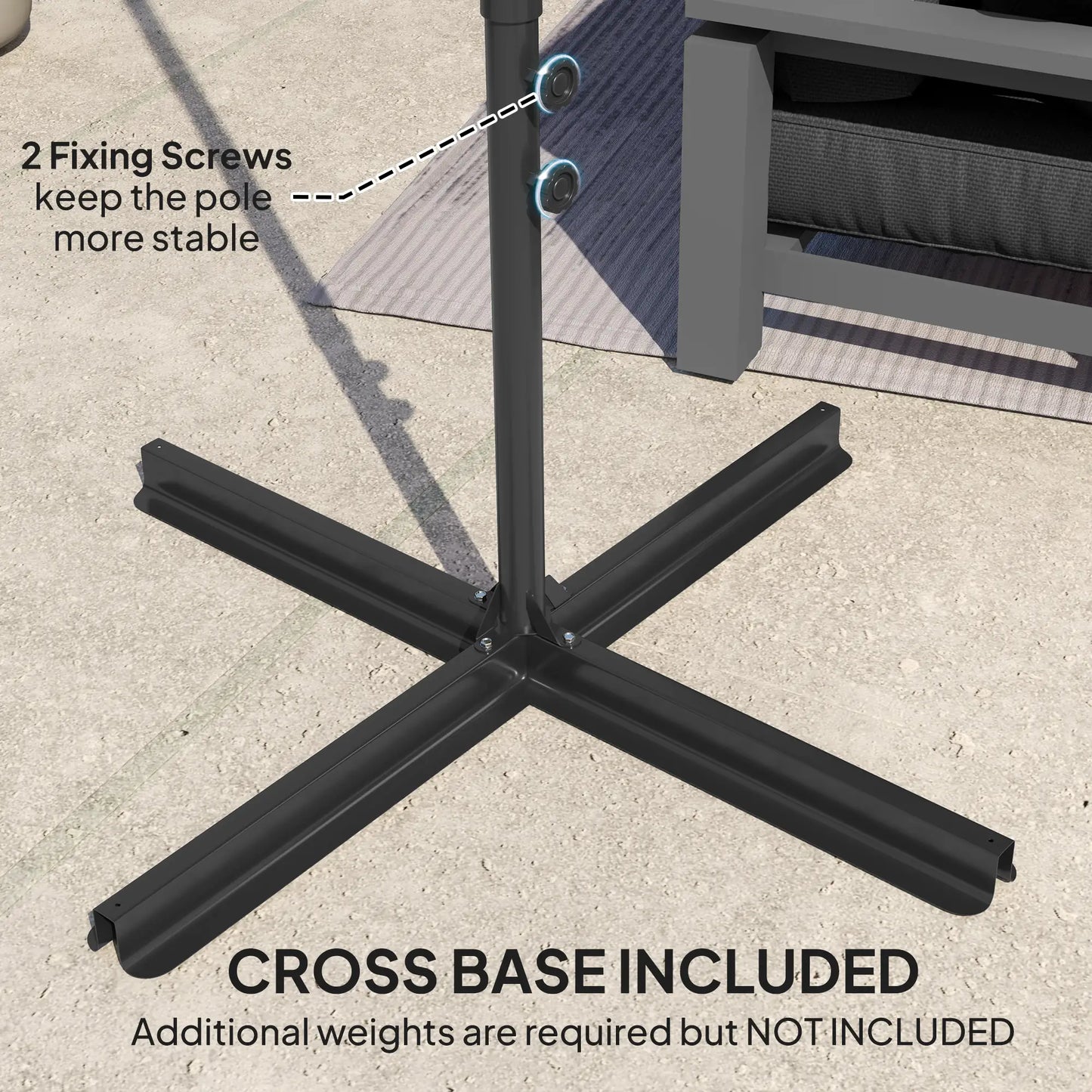 8.5FT Offset Patio Umbrella, 360° Rotation, Φ100.8" x 96.5"H, Black Offset Cantilever Umbrellas at Gallery Canada